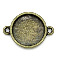 DoreenBeads Connectors Findings Round Antique Bronze Cabochon Setting(Fits 16mm Dia)26x19mm,3PCs 2024 - buy cheap