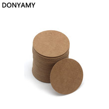 DONYAMY 50ps Brown 5.5cm Blank Round Kraft Hang Tags Wedding Party Favor Price Gift Cards 2024 - buy cheap