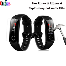Protetor de tela para huawei honor band 4, proteção de tela para relógio inteligente com borda anti-impacto tpu macio e protetor de tela cheia 2024 - compre barato