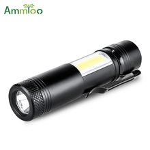AmmToo-Mini linterna LED de aluminio portátil, luz de trabajo COB impermeable, 4 modos de uso, batería 14500 o AA 2024 - compra barato
