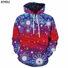 KYKU Xmas Hoodie Dos Homens Hoodies 3d Camisola de Impressão Do Floco De Neve de Natal Com Capuz Espaço Harajuku Mens Roupas Streetwear Pullover Novo 2024 - compre barato