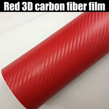 152x10/20/30/50cm Vermelho 3D Folha de Fibra De Carbono Carro de Vinil Envoltório Carro Rolo adesivos e Decalques 2024 - compre barato