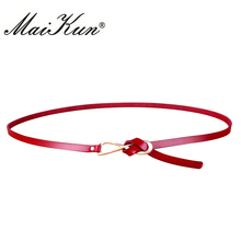 MaiKun-cinturones finos para mujer, cinturón de cuero Original, hebilla femenina para vestido 2024 - compra barato