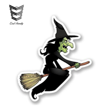 EARLFAMILY 13cm x 11cm Car Sticker Witch Broomstick Vinyl Sticker Laptop Travel Luggage Decal Car Styling Waterproof Accessories 2024 - buy cheap