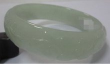 Free shipping  2483 NATURAL BEAUTIFUL HAND-CARVED GREEN JADEITE  GEMS BANGLE BRACELET 2024 - buy cheap