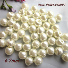 Mini botones de perlas para decoración de costura, cuentas de perlas de imitación de plástico con agujero lateral de 144mm, suministros de perlas, 6,7 Uds. 2024 - compra barato