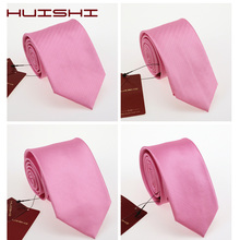 HUISHI-corbatas de cuello a rayas para hombre, camisa de boda, corbata rosa, fiesta, corbata Formal de negocios, regalos 2024 - compra barato