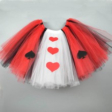 Queen of Hearts Fluffy Tutu Skirt for Girls Baby Birthday Party Tulle TUTUS Newborn Photo Props Kids Halloween Costume 0-12Y 2024 - buy cheap