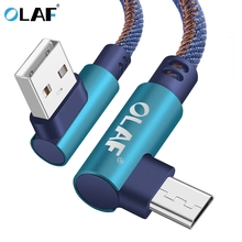 OLAF Micro USB Cable 2A Fast Charger USB Cord  90 degree elbow Nylon Braided Data Cable for Samsung/Sony/Xiaomi Android Phone 2024 - buy cheap