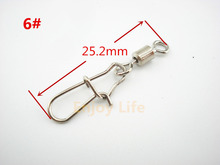 200pcs*6#  Fishing Rolling Swivel With Nice Snap Fishing Lure Connector Copper Stainless steel 2024 - buy cheap