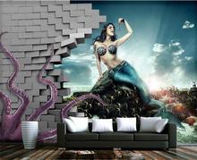 3d wallpaper photo wallpaper custom living room mural octopus seafloor world painting sofa TV background wallpaper for walls 3d 2024 - buy cheap
