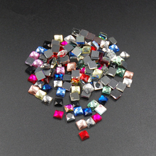 Стразы с квадратными кристаллами, разные цвета, размеры 5x5 мм, 100 2024 - купить недорого
