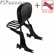 Negro motocicleta desmontable Sissy Bar respaldo Pad equipaje Rack para Harley Sportster XL883 XL1200 2004-2016 2024 - compra barato