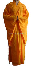 buddhist Monks long robehaiqing meditation uniforms clothes martial arts clothinglay suits unisex 3pcs/set yellow high quality 2024 - buy cheap