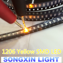 100PCS SMD 1206 LED YELLOW Ultra Bright SMD LEDs 1206 yellow 1206 Diodes light-emitting diodes 580-590nm 3.2*1.6mm 2024 - buy cheap