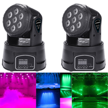 7LED 105W RGBW 9/14 Channel DMX512 Mini Rotating Head Moving Stage Light Effect Lamp Dj Light for Indoor Disco KTV Club Party 2024 - buy cheap