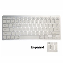 QUWIND Spanish Bluetooth Wireless Keyboard for iPad PC Notebook Laptops White 2024 - buy cheap