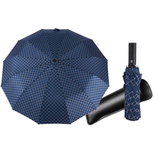 Складной зонт с 12 ребрами, автоматические ветрозащитные зонтики от дождя, для мужчин и женщин, в полоску, для работы и дождя 2024 - купить недорого