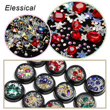 ELESSICAL 1 bottle Crystal Gem Nail Rhinestone Imitation Pearl Mixed Rivets 3D Polishing For Nails Art Decorations WY1184-WY1195 2024 - buy cheap