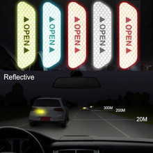 4Pcs/set OPEN Car Door Stickers Auto Warning Mark Reflective Strips Tail Rear Reflective Tape Driving Safety #30 2024 - buy cheap