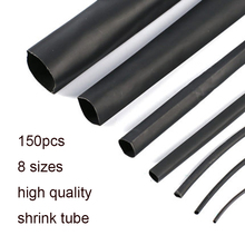 Tubo termorretráctil para coche, Kit de tubo de repuesto de tubo eléctrico, útil, color negro, 2:1, 150 Uds., 7,28 m 2024 - compra barato