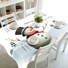 3D personalizável Retangular Toalha de Mesa Dos Desenhos Animados Engrossar Inverno Padrão de Boneco de Neve de Natal À Prova D' Água e da Tabela Do Casamento Rodada Pano 2024 - compre barato