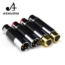 4pc ATAUDIO Hifi Carbon Fiber XLR Plug Hi-end Gold-plated Male and Female XLR Connectors 2024 - buy cheap