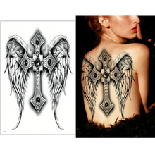 34x48cm Full Back Large Wings cross Gemstone dragon Waterproof Temporary Tattoo Stickers Big Men Women Sexy Body Art Fake Tattoo 2024 - buy cheap