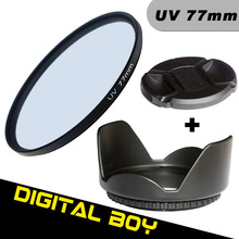 (3pcs/1lot)1pcs Digital Boy 77mm UV  Lens Filter+77mm Lens Hood +77mm Lens CAP Filter kit  for Canon Nikon 24-105 70-200 2024 - buy cheap