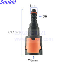 Cable de combustible 8mm-ID6 de 180 grados ID6 SAE 5/16, conector rápido de nailon para auto dos Uds 2024 - compra barato