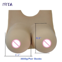 Реалистичная поддельная грудь IVITA 3600 г Suntan, Искусственные Силиконовые формы для груди для трансвеститов 2024 - купить недорого