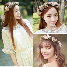 Fashion Women Wedding Flower Hair Garland Crown Headband Floral Wreath Hairband 2024 - buy cheap