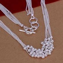 N001 925 jewelry silver plated Necklace, silver Necklace Pendant Shine Ball Necklace N001 /LOWJOEXH JITJUEGI 2024 - buy cheap