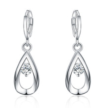 factory Wholesale price Silver Dangle Earrings for Women Wedding Lady Earrings drop cute Zircon Jewelry Crystal Earrings E614 2024 - buy cheap