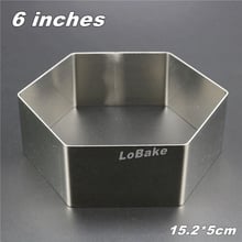 6 inches 5cm height 304 stainless steel hexagon shape mousse ring fondant birthday cake mold pancake mould for DIY baking tools 2024 - buy cheap