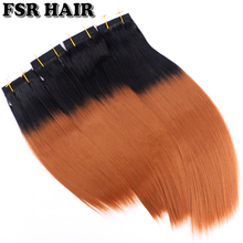 Color T1B/30 Black to Brown Soft Synthetic Hair Weave Two Tone Ombre Hair Bundles 8-20 Inch Straight Extensions 2024 - buy cheap