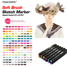 TOUCHFive 168 Colors Single Black Acrylic Art Markers Dual Head Alcohol Sketch Markers Pen For Drawing Manga Art Supplies 2024 - buy cheap