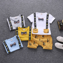 Conjunto de ropa de verano para bebé, conjunto de Top y pantalones con pechera, estampado de Panda, 2 trajes de bebé 2024 - compra barato
