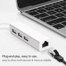 USB-хаб 2 в 1 с 3 портами, USB 2,0, OTG, USB Type C на Rj45 2024 - купить недорого