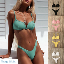 Hirigin Sexy Thong Bikini Women Swimwear 2019 New Beach Swimsuit Women Bathing Suit Push Up Padded Women Swim Suit Biquini Hot 2024 - buy cheap