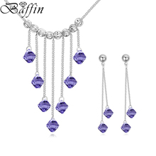 BAFFIN Wedding Jewelry Sets Original Crystals From Swarovski Tassel Pendant Maxi Necklaces Drop Earrings For Women Fashion Joyas 2024 - buy cheap