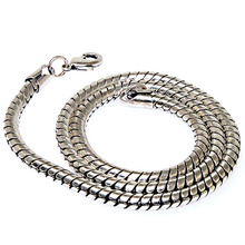 Ожерелье с крупной змеиной цепочкой и застежкой-лобстером, модное ожерелье, мужские ювелирные изделия с покрытием античным серебром, мужское ожерелье 2024 - купить недорого