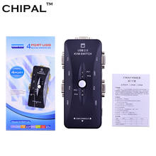 CHIPAL 50pcs 4 Port USB 2.0 KVM VGA/SVGA Switch Switcher Manually for Keyboard Mouse Monitor Adapter 4 Computers Use 1 monitor 2024 - buy cheap