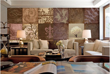 Murais personalizados 3d, bloco abstrato de luxo nostálgico, pintura a óleo, papel de parede, sala de estar, sofá, tv, papel de parede do quarto 2024 - compre barato