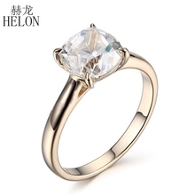 HELON Sterling Silver 925 Flawless 8mm Round 2.4ct Natural White Topaz Engagement Wedding Ring For Women Trendy Fine Jewelry 2024 - buy cheap