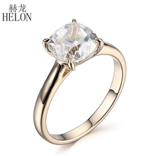 HELON Prata Esterlina 925 Flawless 8mm Rodada 2.4ct Natural Topázio Branco Anel de Casamento Noivado Para As Mulheres Da Moda Jóias Finas 2024 - compre barato