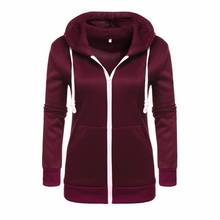 Autumn Winter Fleece Long Sleeve Women Hoody Suit Sweatshirt Tracksuit Zipper Coat Female Sportswear Manteau Sweat Femme 2016 2024 - buy cheap