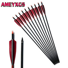 6/12Pcs 30'' SP500 Carbon Arrows 5'' Turkey Feather Fletching ID6.2mm Archery Carbon Arrow Outdoor Hunting Shooting Accessories 2024 - buy cheap