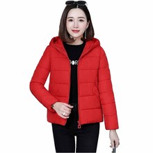 2020 Fashion autumn winter parkas womens short down cotton coat hooded jacket female frosted fabric Thin Outwear Plus size G400 2024 - buy cheap