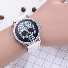 Luxury Women's Watches 2019 Leather Band Skull Printed Quartz Round Wrist Watch Analog Quartz Wristwatch relogio masculino 3 new 2024 - buy cheap